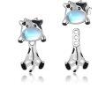 wholesale 925 Sterling Silver Moonstone Cow Stud Earrings for Women - Cute Animal -0-0