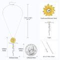 wholesale 925 Sterling Silver Sunflower Cross Pendant Necklace for Women Girls-0-3