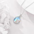 wholesale 925 Sterling Silver Moonstone Fox Axolotl Pendant Necklace for Women Girls  48cm Chain Length-0-4