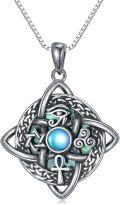 wholesale 925 Sterling Silver Abalone Shell Eye of Horus Triskele Pendant Necklace for Women-0-0