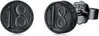 wholesale 925 Sterling Silver Round Number 18 Stud Earrings for Men & Women - 18th/16th Birthday Gift Ideas Anniversary Xmas Jewelry-18th