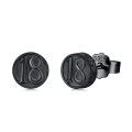 wholesale 925 Sterling Silver Round Number 18 Stud Earrings for Men & Women - 18th/16th Birthday Gift Ideas Anniversary Xmas Jewelry-0-0