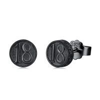 wholesale 925 Sterling Silver Round Number 18 Stud Earrings for Men & Women - 18th/16th Birthday Gift Ideas Anniversary Xmas Jewelry-18th