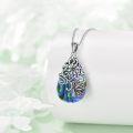 wholesale 925 Sterling Silver Butterfly & Flower Design Abalone Shell Pendant Necklace-0-4
