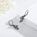 wholesale 925 Sterling Silver Black Plated Dangle Horse Head Earrings for Women-0-1