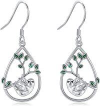 wholesale 925 Sterling Silver Sloth Teardrop Earrings - Cute Animal Drop Jewelry for Women-Sloth Earrings