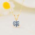 wholesale 14K Gold Moissanite Necklace 0 5 2Ct D VVS1 Brilliant Cut Solitaire Pendant-0-2