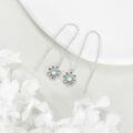 wholesale 925 Sterling Silver Daisy Flower Moonstone Drop Earrings-0-1