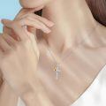 wholesale 925 Sterling Silver Platinum Plated Cross Pendant Necklace Heart Opal Lab Moissanite For Women-0-1