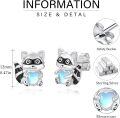 wholesale 925 Sterling Silver Raccoon Moonstone Heart Stud Earrings for Women Gift-0-6