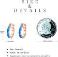 wholesale 925 Sterling Silver Rose Gold Plated Blue Fire Opal Huggie Hoop Earrings for Women-0-5