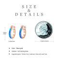 wholesale 925 Sterling Silver Rose Gold Plated Blue Fire Opal Huggie Hoop Earrings for Women-0-5
