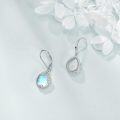 wholesale 925 Sterling Silver Blue Moonstone Birth Flower Filigree Teardrop Dangle Leverback Earrings-0-3