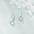 wholesale 925 Sterling Silver Blue Moonstone Birth Flower Filigree Teardrop Dangle Leverback Earrings-0-3