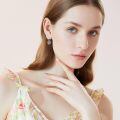 wholesale 925 Sterling Silver Hypoallergenic Red Heart & Spider Web Dangle Hoop Earrings for Women-0-2