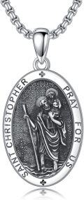 wholesale  Oval St Christopher Prayer Pendant Necklace for Men & Women-0-0