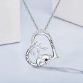 wholesale 925 Sterling Silver Koala Heart Pendant Necklace with Cubic Zirconia Stones for Women-0-2