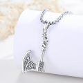 wholesale 925 Sterling Silver Norse Axe Pendant with Valknut and Runes - Viking Jewelry for Men Women -0-1