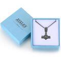 wholesale Copper Viking Thor Hammer Mjolnir Pendant Necklace With Vegvisir Valknut Design-0-6