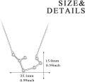 wholesale 925 Sterling Silver Austrian Crystal Zodiac Pendant Necklace - 12 Constellations Astrology s for Women-0-3