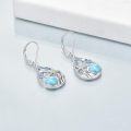 wholesale 925 Sterling Silver Beach Larimar Starfish/Dolphin/Turtle/Jellyfish/Mermaid Teardrop Earrings-0-10