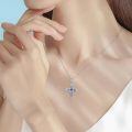 wholesale 925 Sterling Silver Cross Pendant With Purple And Blue Gemstones-0-2