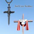 wholesale 925 Sterling Silver Cross Pendant With Nail Details On Chain Necklace-0-3