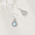 wholesale 925 Sterling Silver Teardrop Moonstone Celtic Trinity Knot Drop Earrings-0-3