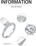 wholesale TOUPOP 1 Carat Twisted Vine Moissanite Engagement Ring Promise Ring For Her 925 Sterling Silver 18k White Gold Plated Wedding Anniversary Christmas For Wife Girlfriend Her Jewelry -0-2