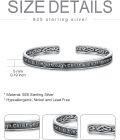 wholesale Sterling Silver Celtic Strength Mantra Cuff Bracelet Poiuy Inspirational Jewelry Gift-0-42