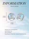 wholesale 925 Sterling Silver Celtic Knot Stud Earrings with Opalite Stone and Blue Mother-of-Pearl Centerpiece-0-4