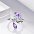 wholesale Sterling Silver CZ Chakra Tree Leaf Adjustable Ring (6 9 ) Holiday Gift-0-1