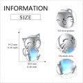 wholesale 925 Sterling Silver Moonstone Cat Stud Earrings-0-3