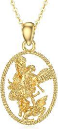 wholesale 14K Gold Angel Warrior Pendant Necklace with Chain-0-0