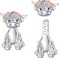 wholesale 925 Sterling Silver Highland Cow Stud Earrings for Women Animal Gift Birthday Present-0-0