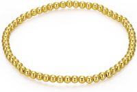 wholesale 14K Gold Bead Ball Stretch Bracelet 3mm 6mm for Women 5 9 -6.0 Inches style 3-3mm