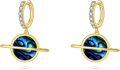 wholesale 925 Sterling Silver Saturn Shape Abalone Shell Drop Dangle Hoop Earrings for Women and Girls-0-0