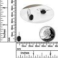 wholesale 935 Sterling Silver 8mm Black Onyx Stud Earrings, Elegant Gift for Her-0-3