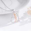 wholesale 925 Sterling Silver Never give up Inspirational Golf Player in Heart Pendant Necklace for Women-0-1