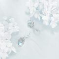 wholesale 925 Sterling Silver Celtic Knot Hug Heart Blue Crystal Drop Earrings-0-3
