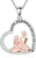 wholesale TOUPOP Gifts For Women, Sterling Silver Mom Daughter Necklace, I Love You Mom Jewelry Birthday Mothers Day Jewelry Gifts For Mama Mother Grandma Daughter -0-0