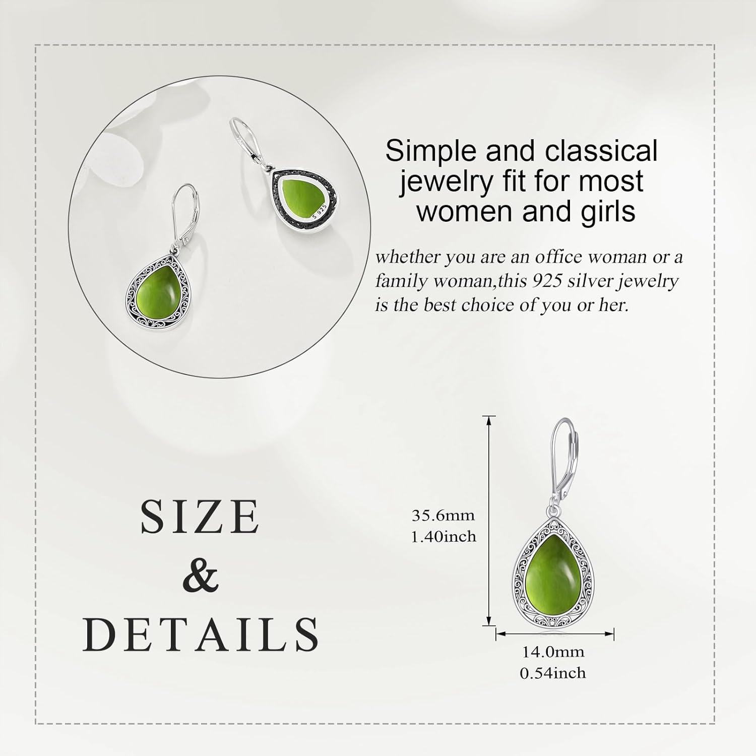 Sterling Silver Moonstone Lapis Lazuli Peridot Amethyst Teardrop Dangle Earrings-0-6