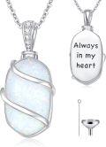wholesale Urn Necklaces For Ashes 925 Sterling Silver Dainty Gemstone Cremation Jewelry Memorial Jewelry For Women -0-0