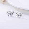 TOUPOP Sterling Silver Crystal Dolphin Butterfly Sea Turtle Frog Axolotl Stud Earrings-0-2