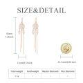 wholesale 925 Sterling Silver Threader Earrings with Dreamcatcher Leaf and Chain Drops for Women-0-3