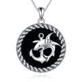 wholesale 925 Sterling Silver Shark Anchor Pendant Necklace for Men Women s 48cm Chain Length-0-0