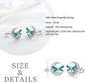 wholesale 925 Sterling Silver Green Enamel Celtic Moon Dragonfly Stud Earrings Irish  for Women Girls-0-3