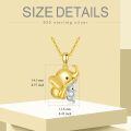 TOUPOP 14K Gold Elephant Necklace For Women, Mother Daughter Gift-0-3