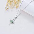 wholesale 925 Sterling Silver Abalone Shell Eye Of Horus Scarab Cross Pendant Necklace-0-2
