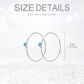 wholesale 925 Sterling Silver with Turquoise Stone Circle Endless Hoop Earrings for Women-0-8